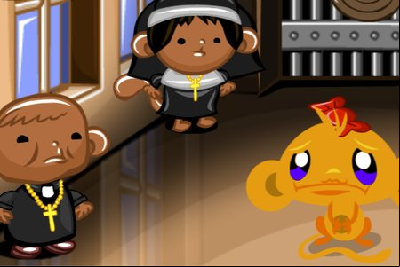 Monkey GO Happy: Stage 710 – Monastery Food Fight